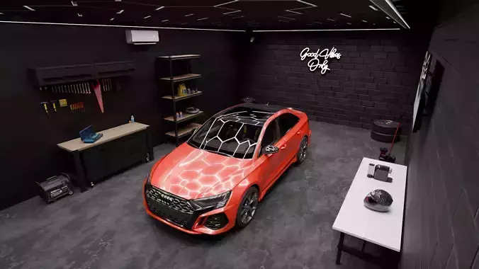 Car Render Scene - Garages