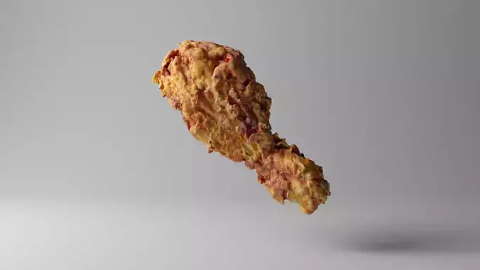 CHICKEN FRIED Low-poly 3D model