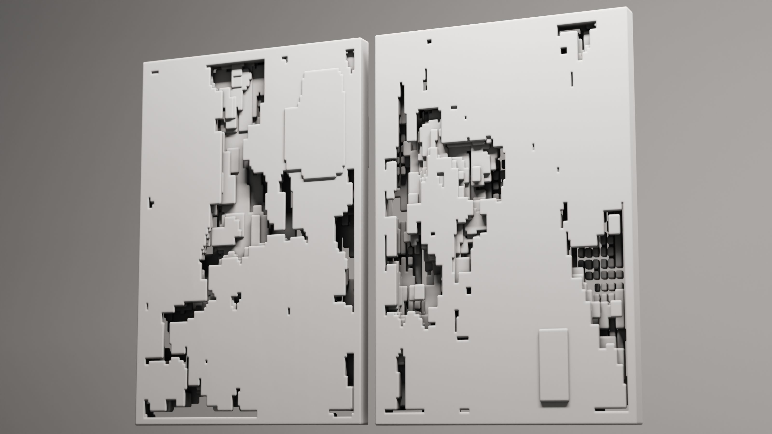 Futuristic Walls and Panels 3D model_1