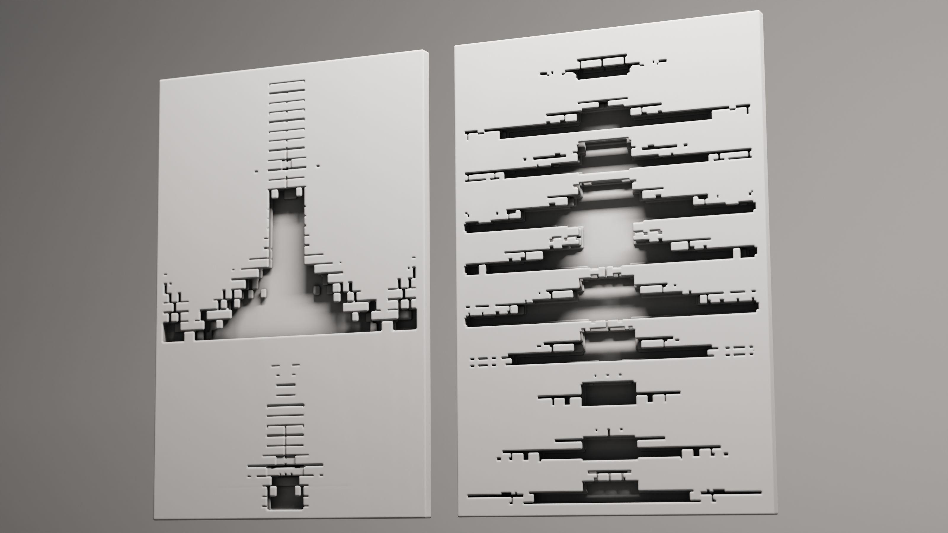 Futuristic Walls and Panels 3D model_2
