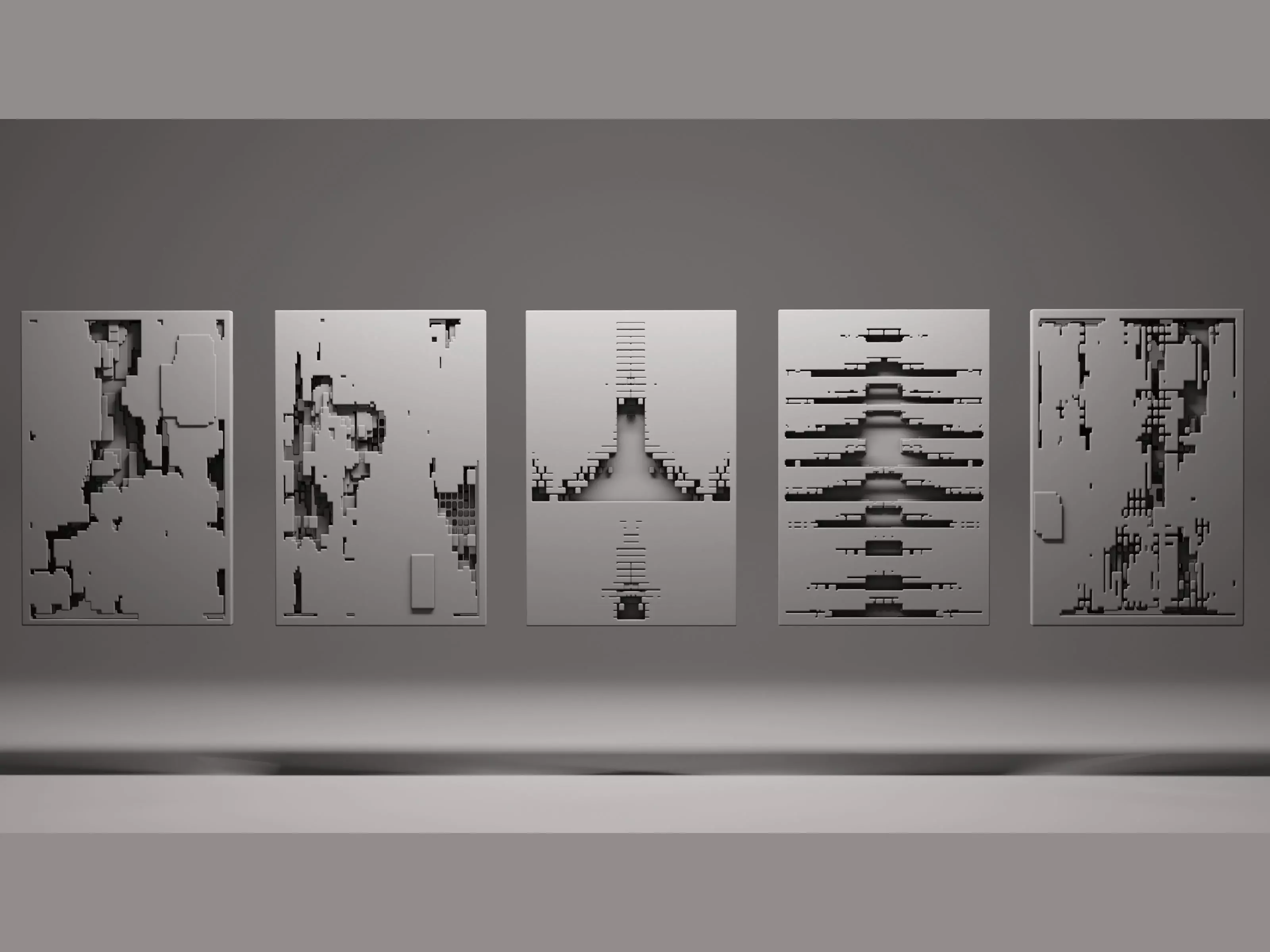 Futuristic Walls and Panels 3D model_0