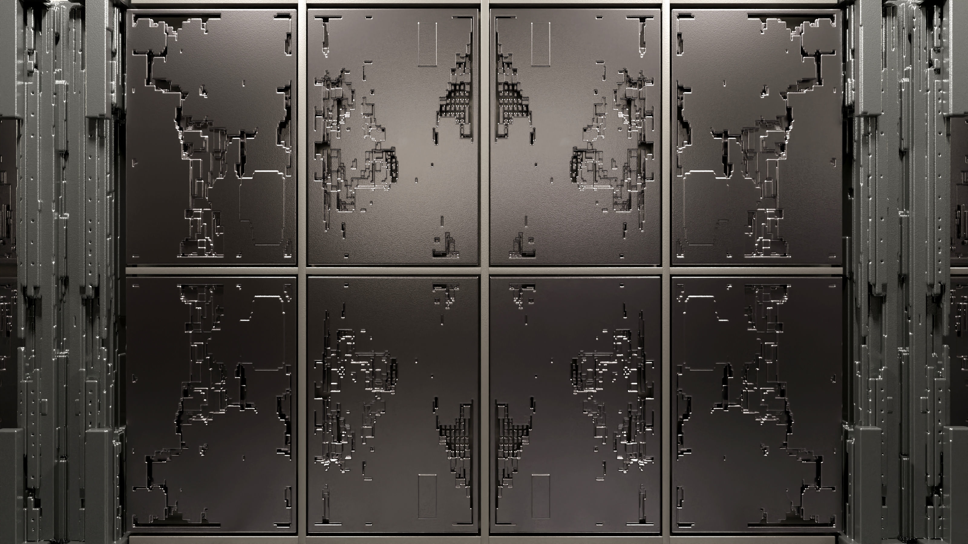 Futuristic Walls and Panels 3D model_5