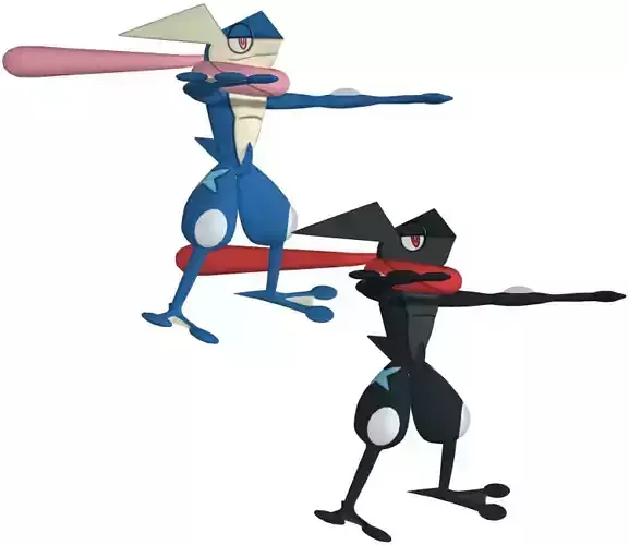 Modelo 3d do Pokemon Greninja  articulable