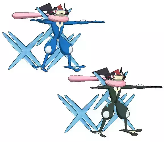Modelo 3d do Pokemon  Ash-Greninja articulable