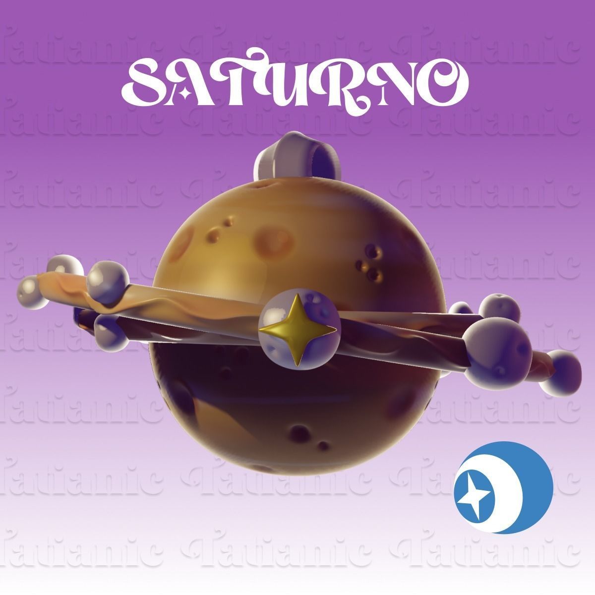 Saturno Giratorio - En el espacio 3D print model_19