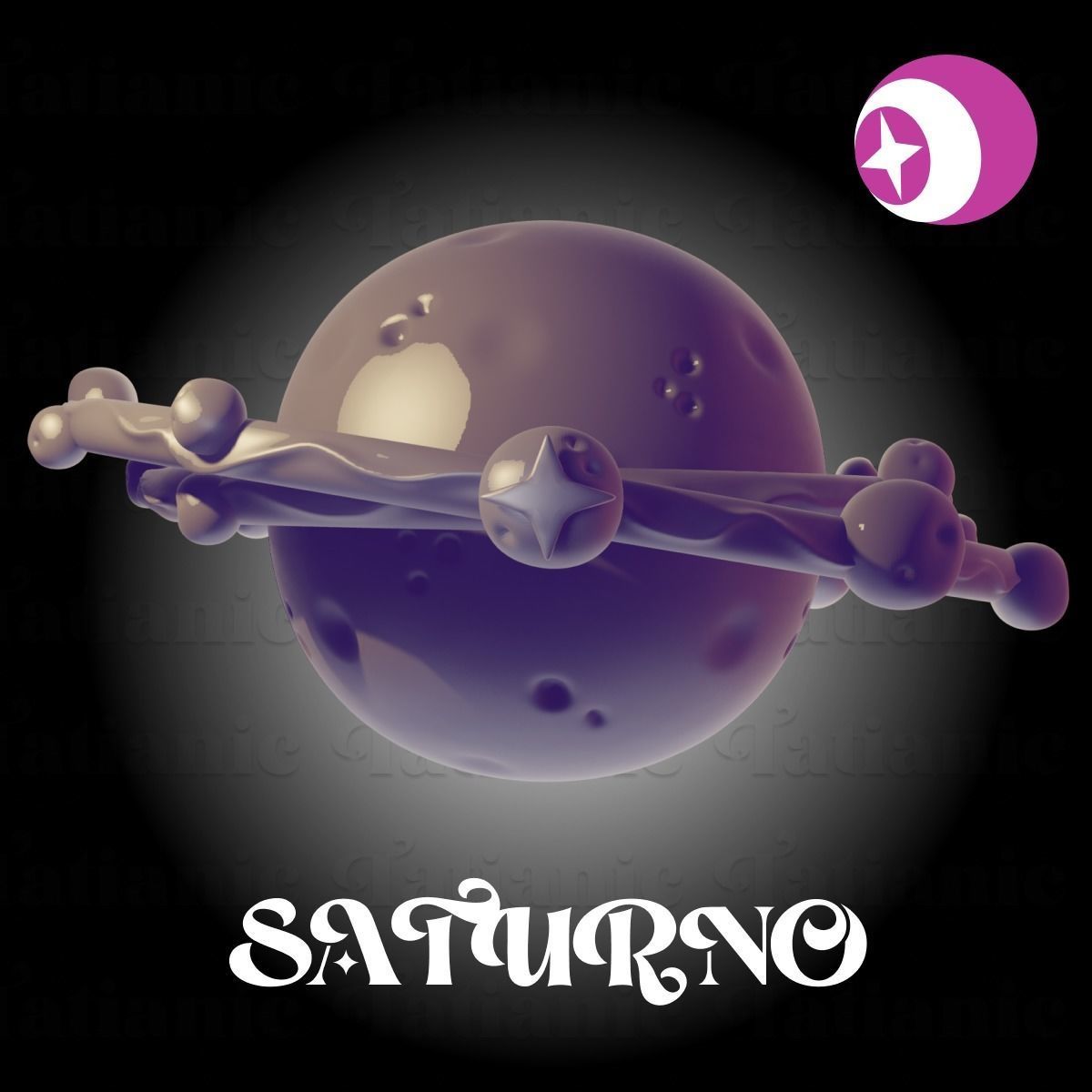 Saturno Giratorio - En el espacio 3D print model_13
