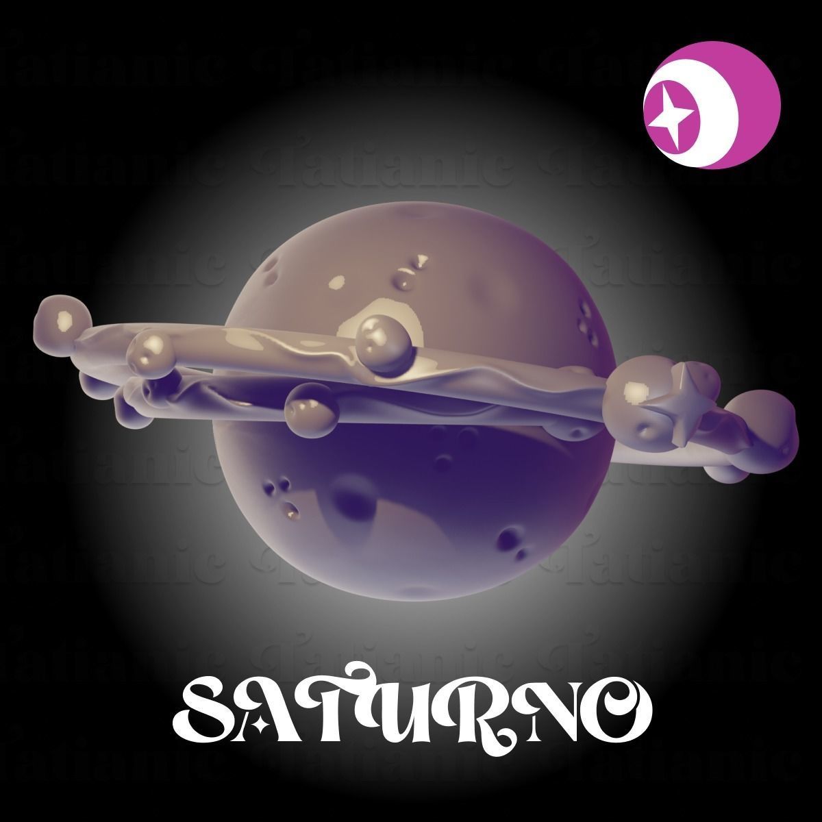 Saturno Giratorio - En el espacio 3D print model_17