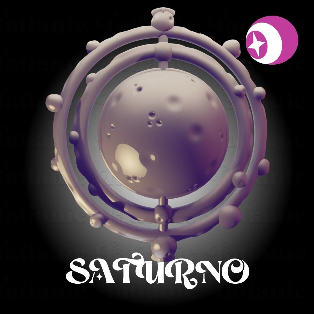 Saturno Giratorio - En el espacio 3D print model_16