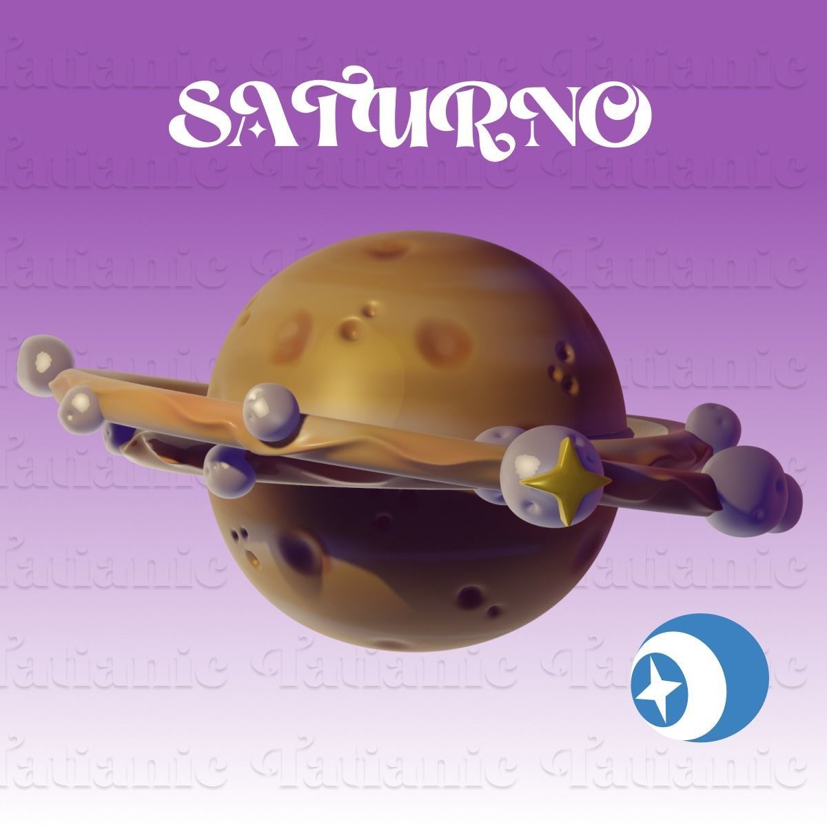 Saturno Giratorio - En el espacio 3D print model_23