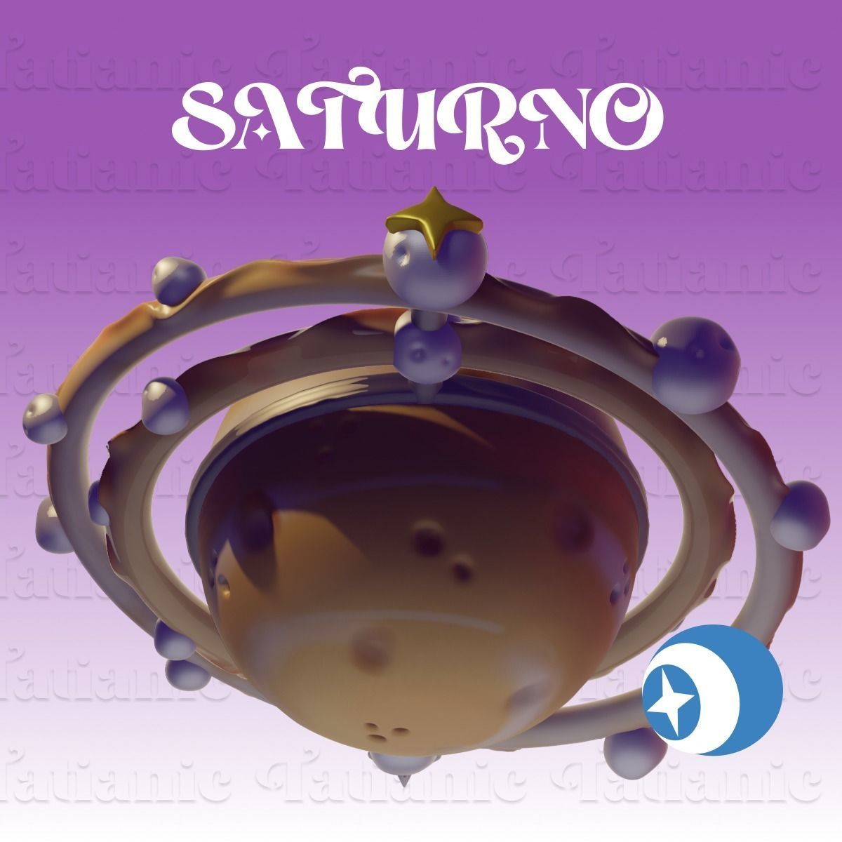 Saturno Giratorio - En el espacio 3D print model_21