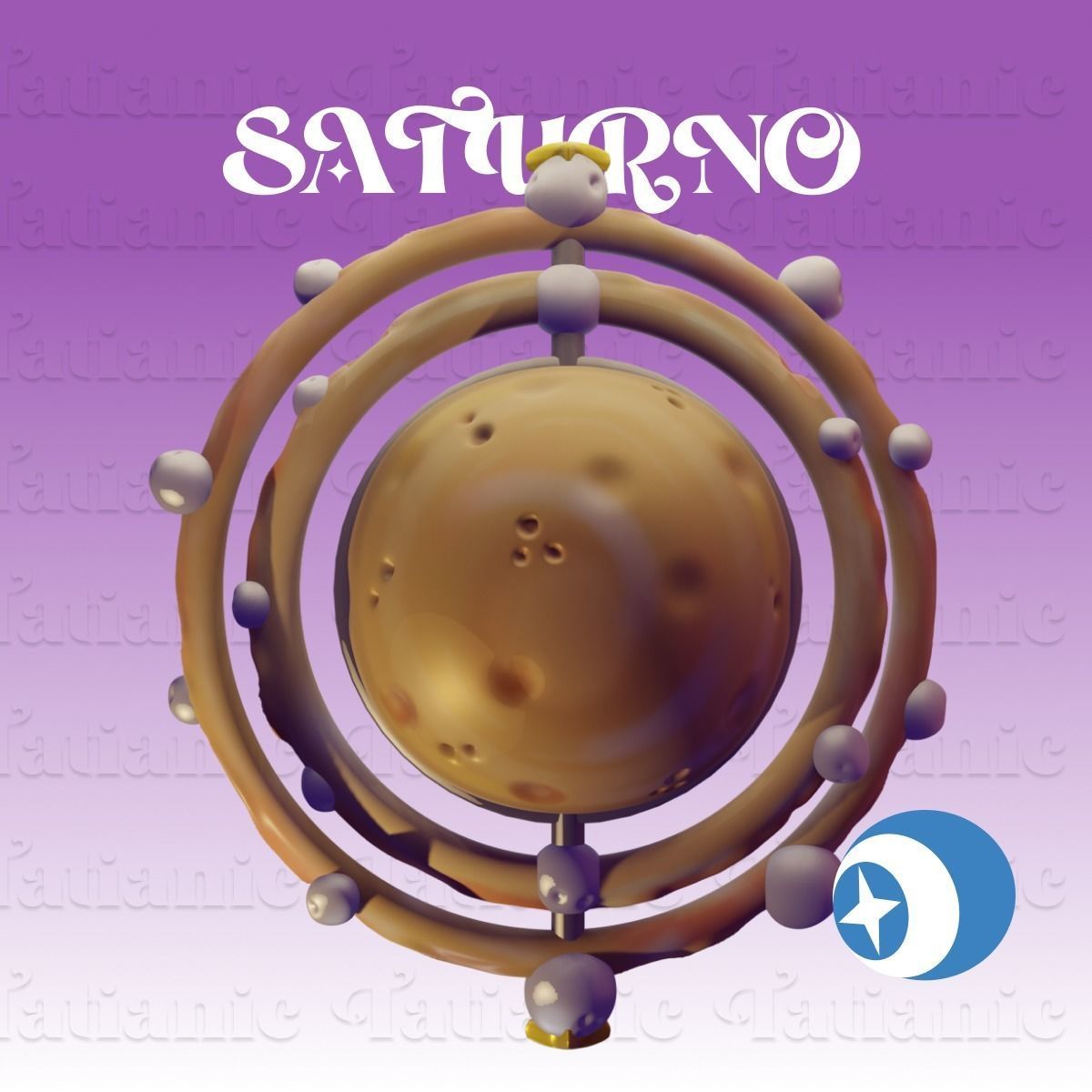 Saturno Giratorio - En el espacio 3D print model_22