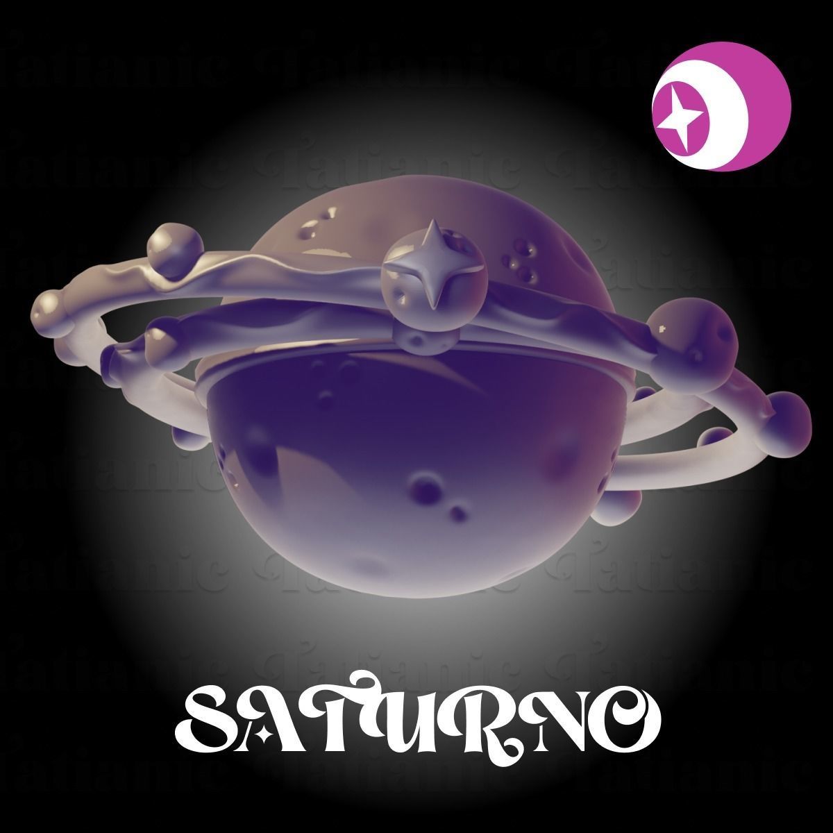 Saturno Giratorio - En el espacio 3D print model_15