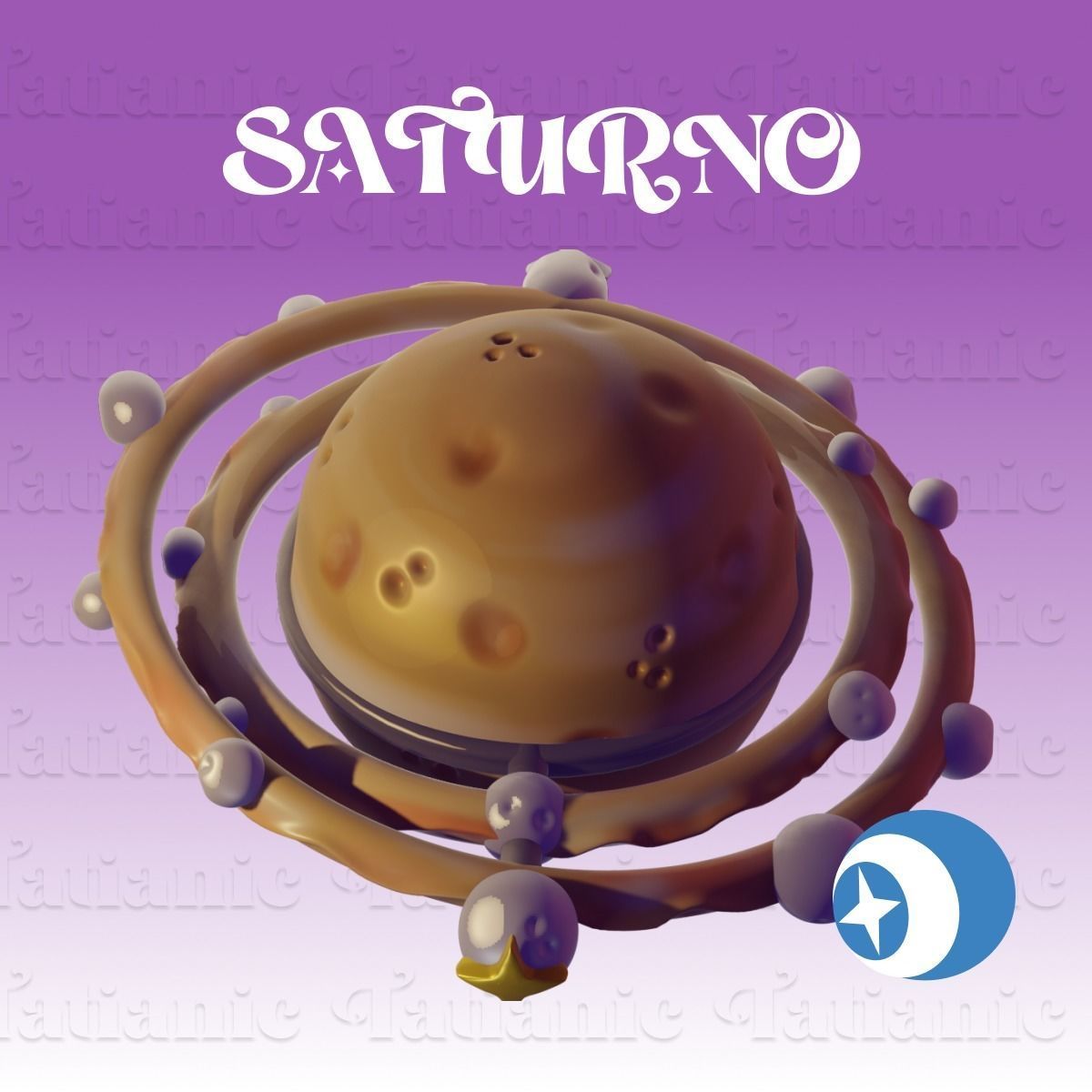 Saturno Giratorio - En el espacio 3D print model_20