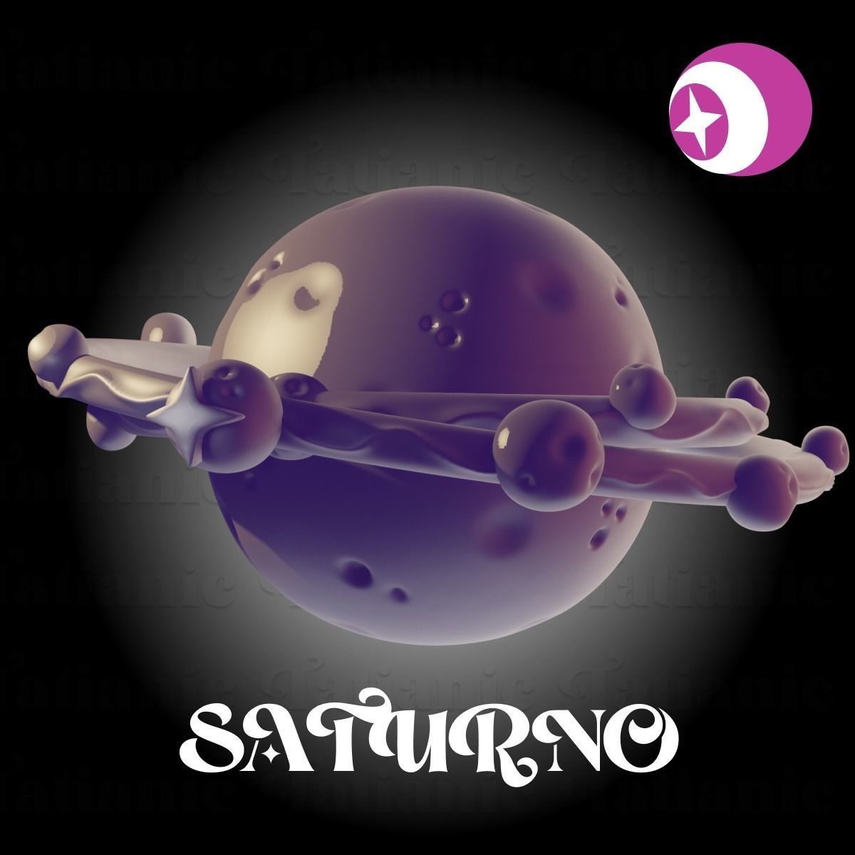 Saturno Giratorio - En el espacio 3D print model_18