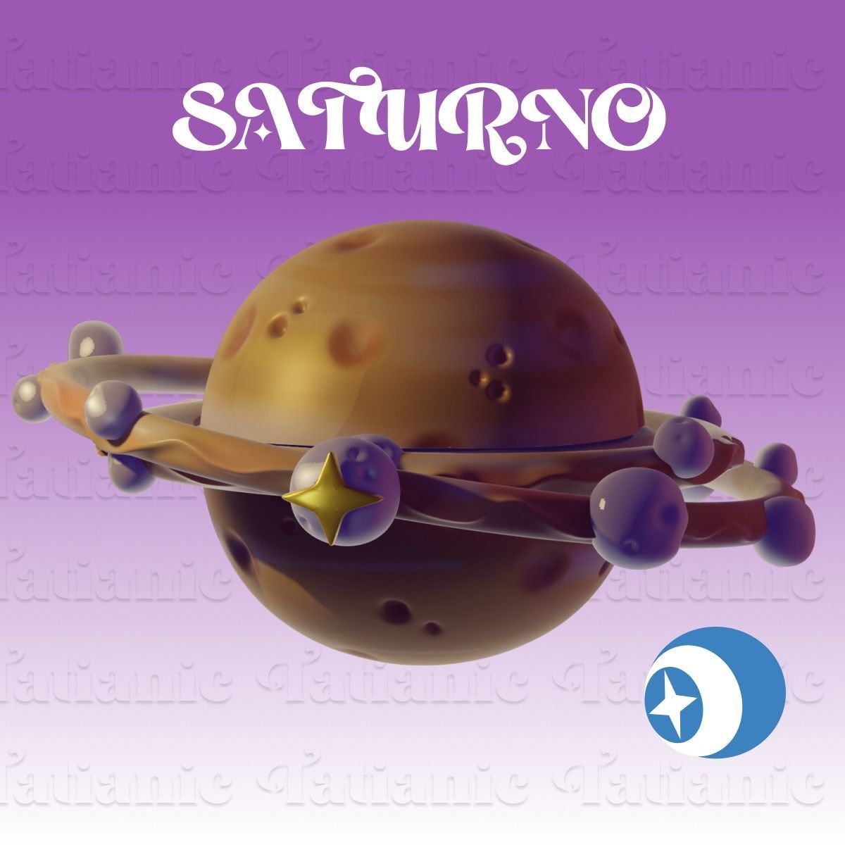 Saturno Giratorio - En el espacio 3D print model_24