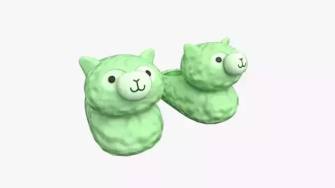 Slippers D03 Green Sheep - Costume Character Design