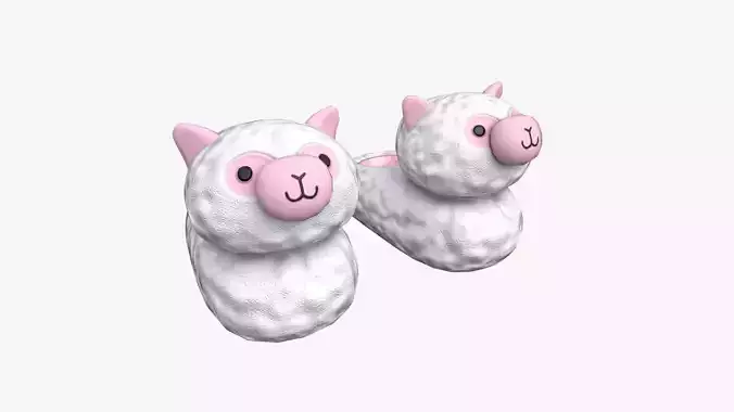 Slippers D06 White Sheep - Costume Character Design