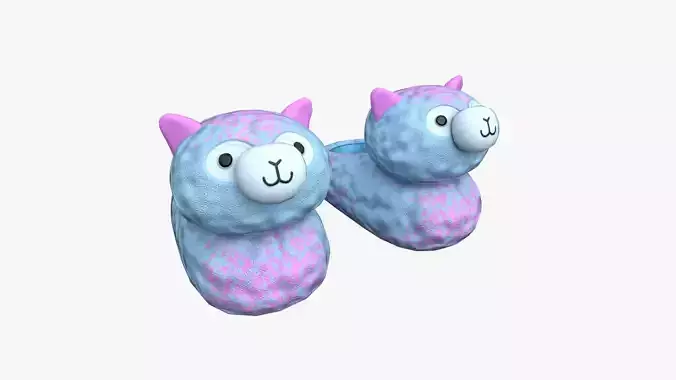Slippers D08 Pink Blue Sheep - Costume Character Design
