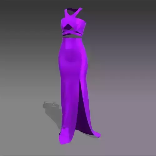 Dress silk satin fabric strap cross detail and slit skirt long 