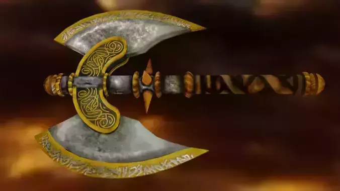 Battle Axe Low-poly 3D model