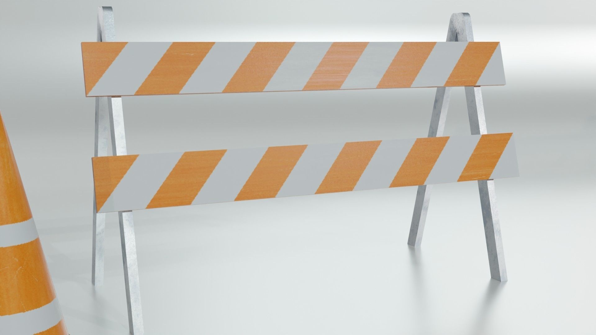 road work equipment Low-poly 3D model_5