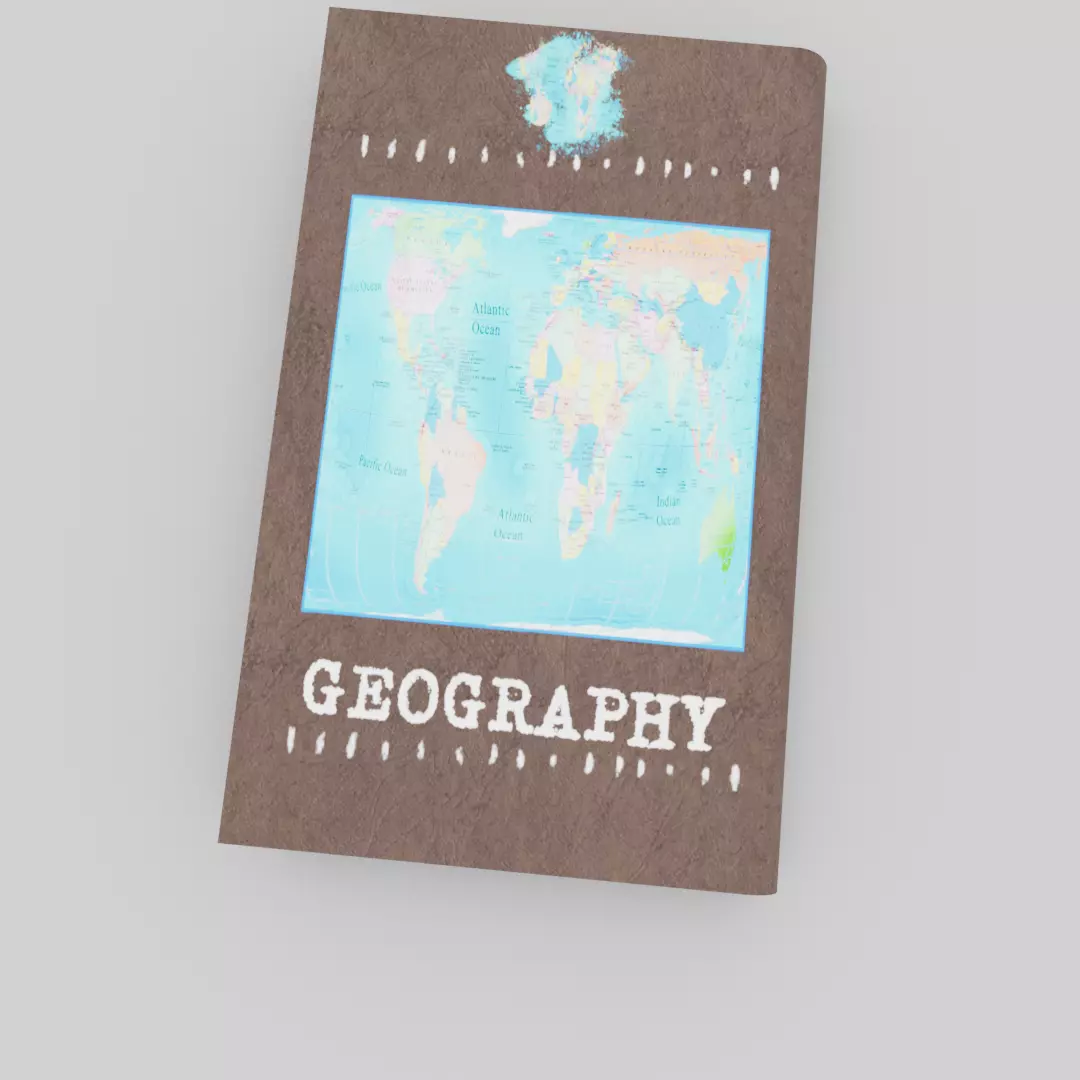 Geography book Low-poly 3D model_0