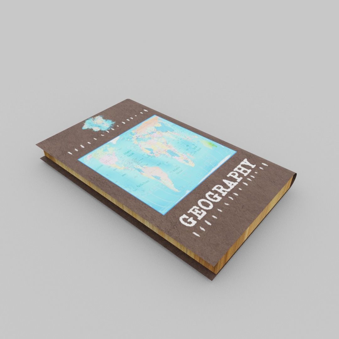 Geography book Low-poly 3D model_8