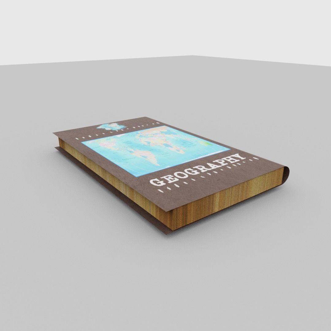 Geography book Low-poly 3D model_9