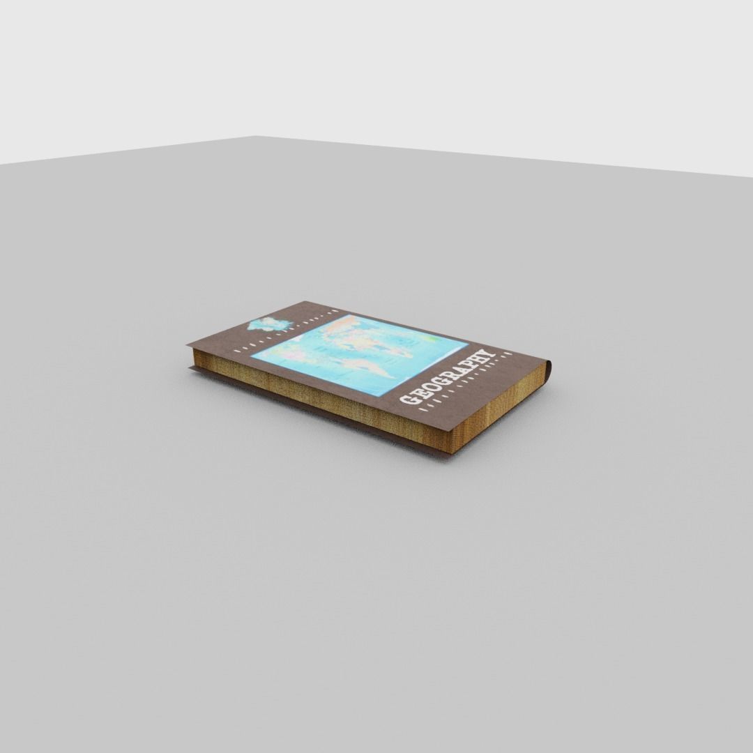 Geography book Low-poly 3D model_7