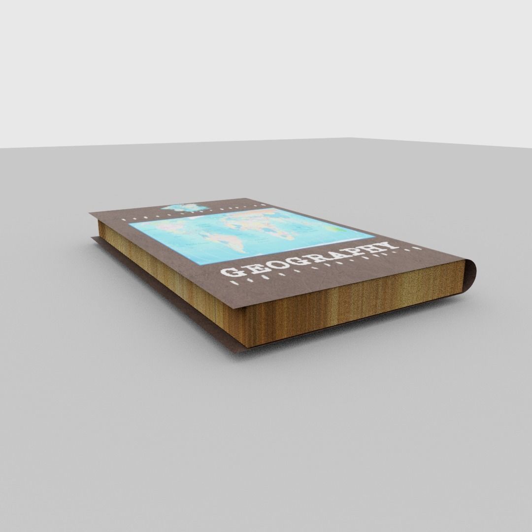 Geography book Low-poly 3D model_6