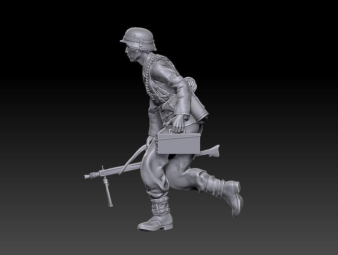 ww2 ger Div Grossdeutschland  MG42 gunner 1-35 3D print model_2