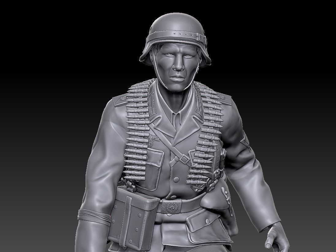 ww2 ger Div Grossdeutschland  MG42 gunner 1-35 3D print model_1