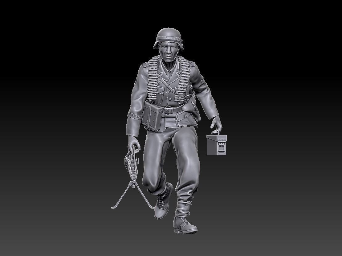 ww2 ger Div Grossdeutschland  MG42 gunner 1-35 3D print model_3