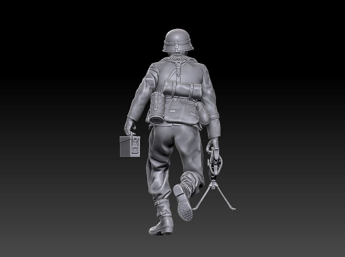 ww2 ger Div Grossdeutschland  MG42 gunner 1-35 3D print model_4