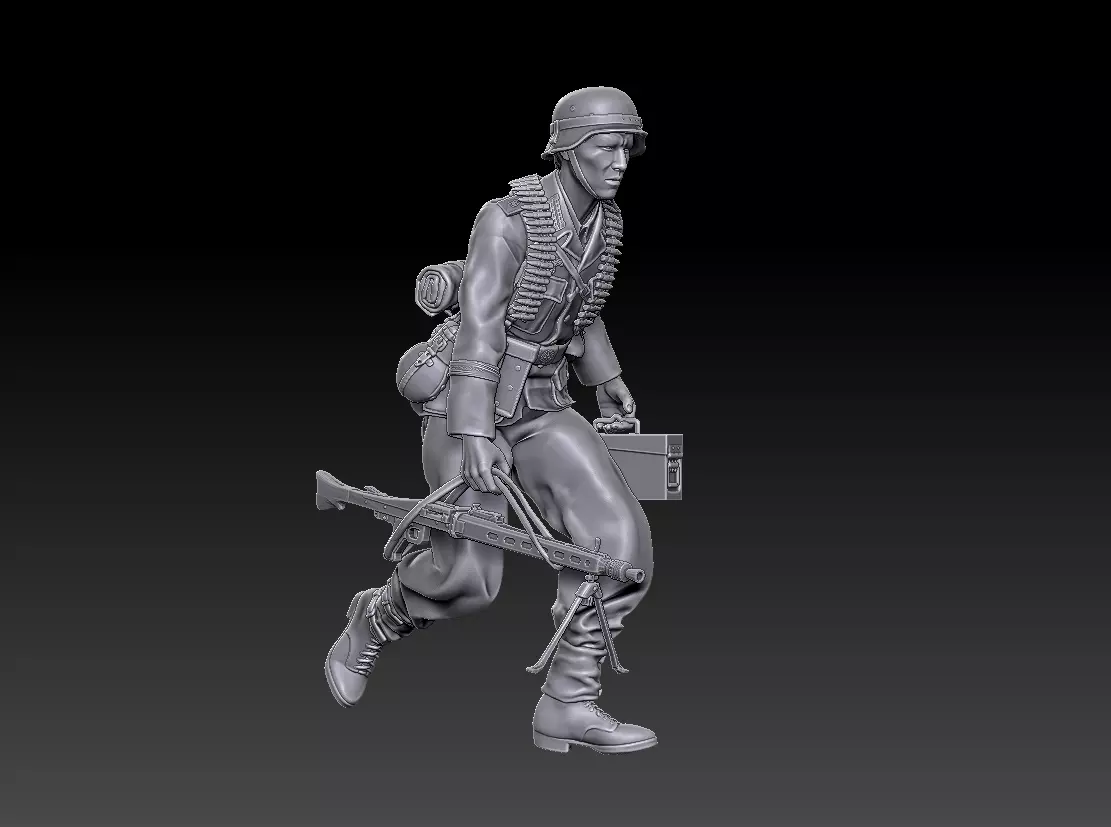 ww2 ger Div Grossdeutschland  MG42 gunner 1-35 3D print model_0