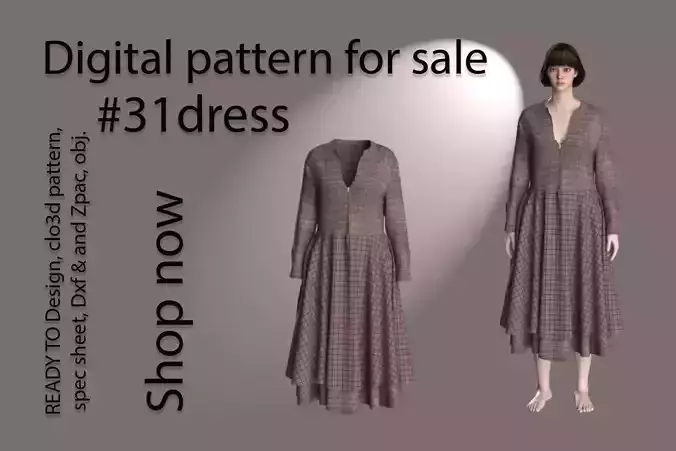 31 dress clo3d pattern for women 3D print model