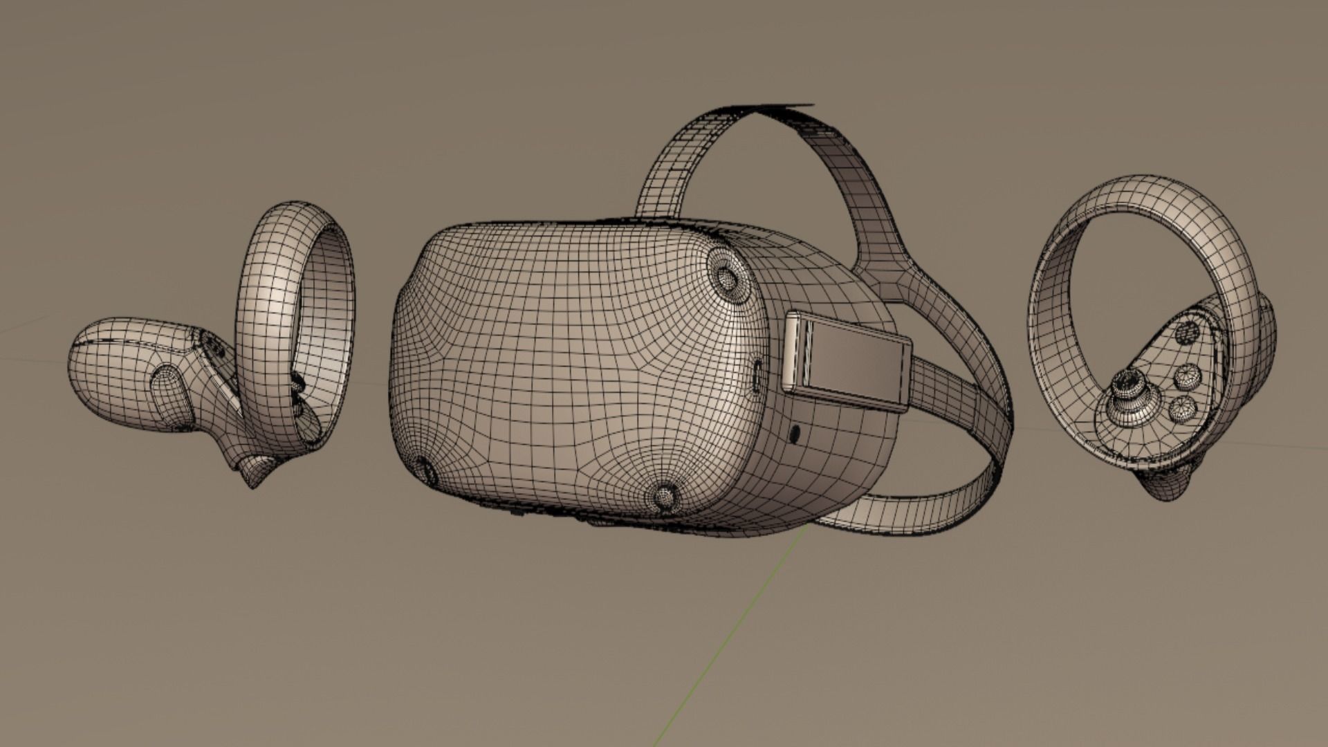 Oculus Quest with Oculus Touch V2 controllers 3D model_15