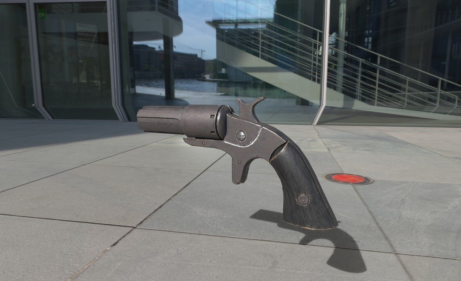 Gun lowpoly game Low-poly 3D model_2