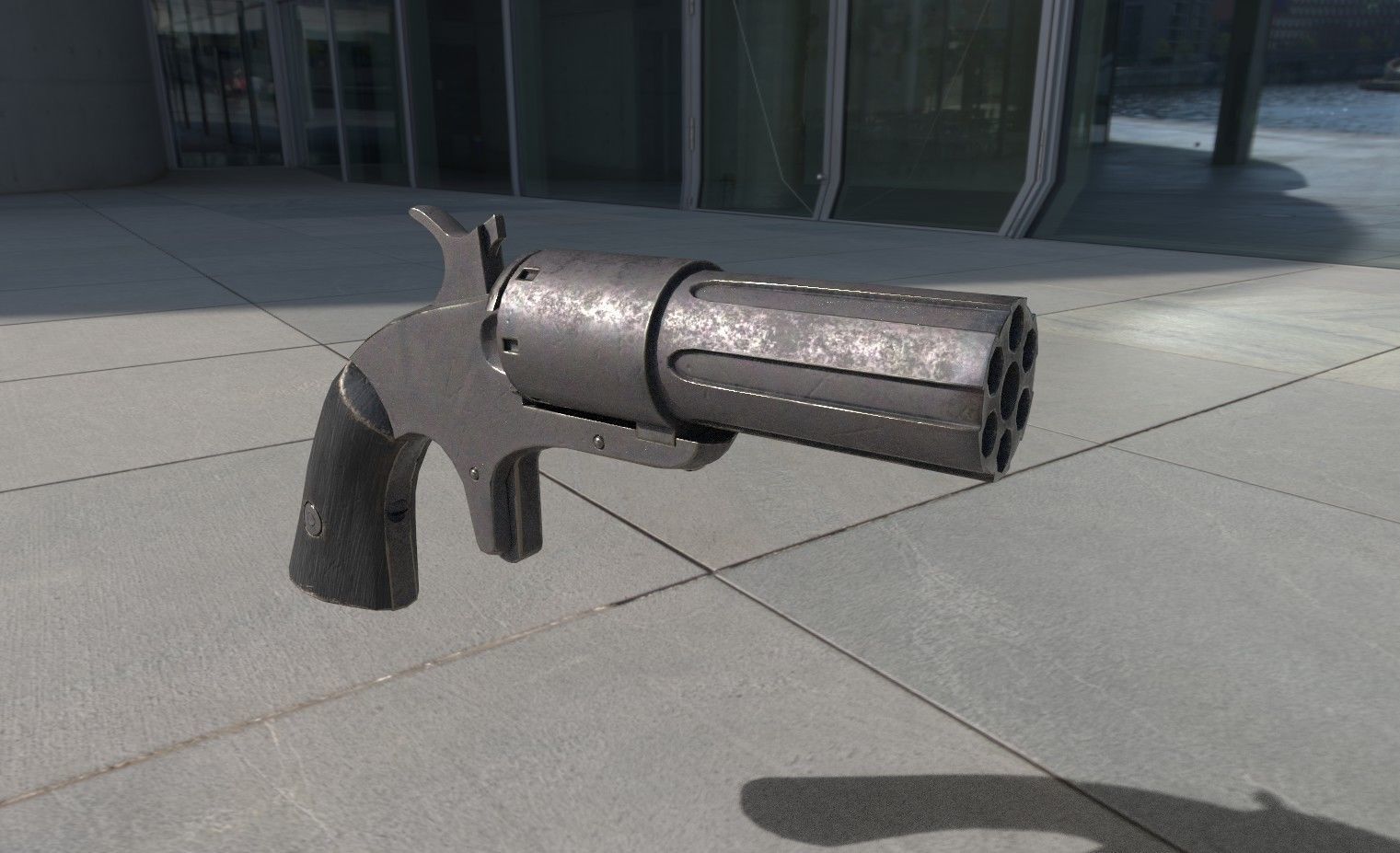 Gun lowpoly game Low-poly 3D model_1