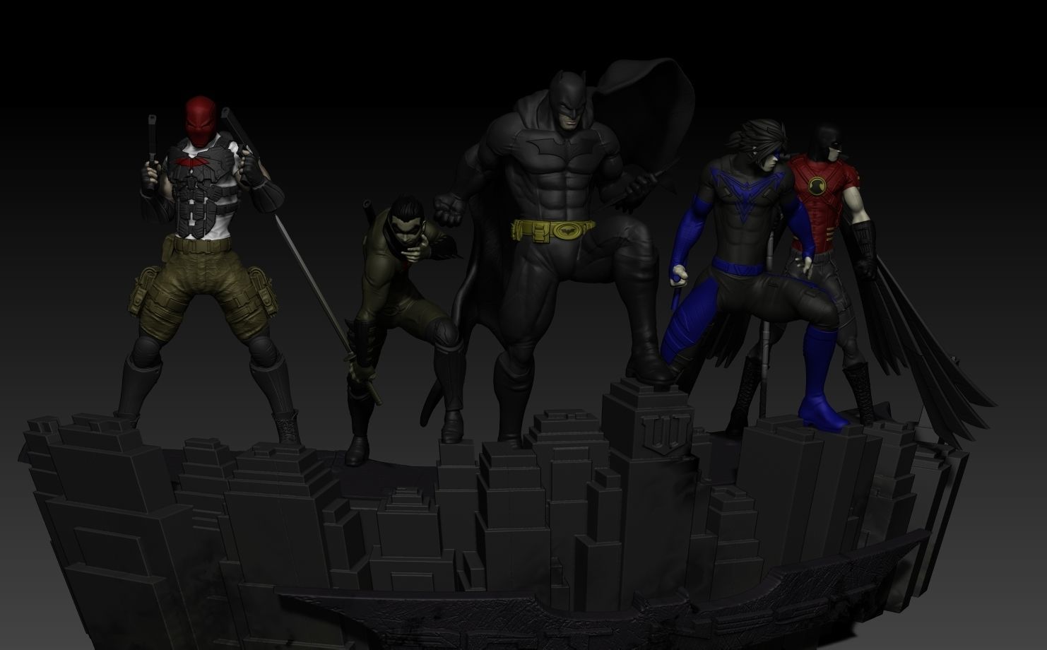 Bat Nest Batman Nightwing Red Hood Red Robin Demian Wayne 3D print model_7