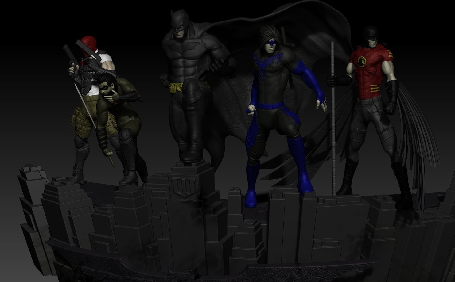 Bat Nest Batman Nightwing Red Hood Red Robin Demian Wayne 3D print model_8