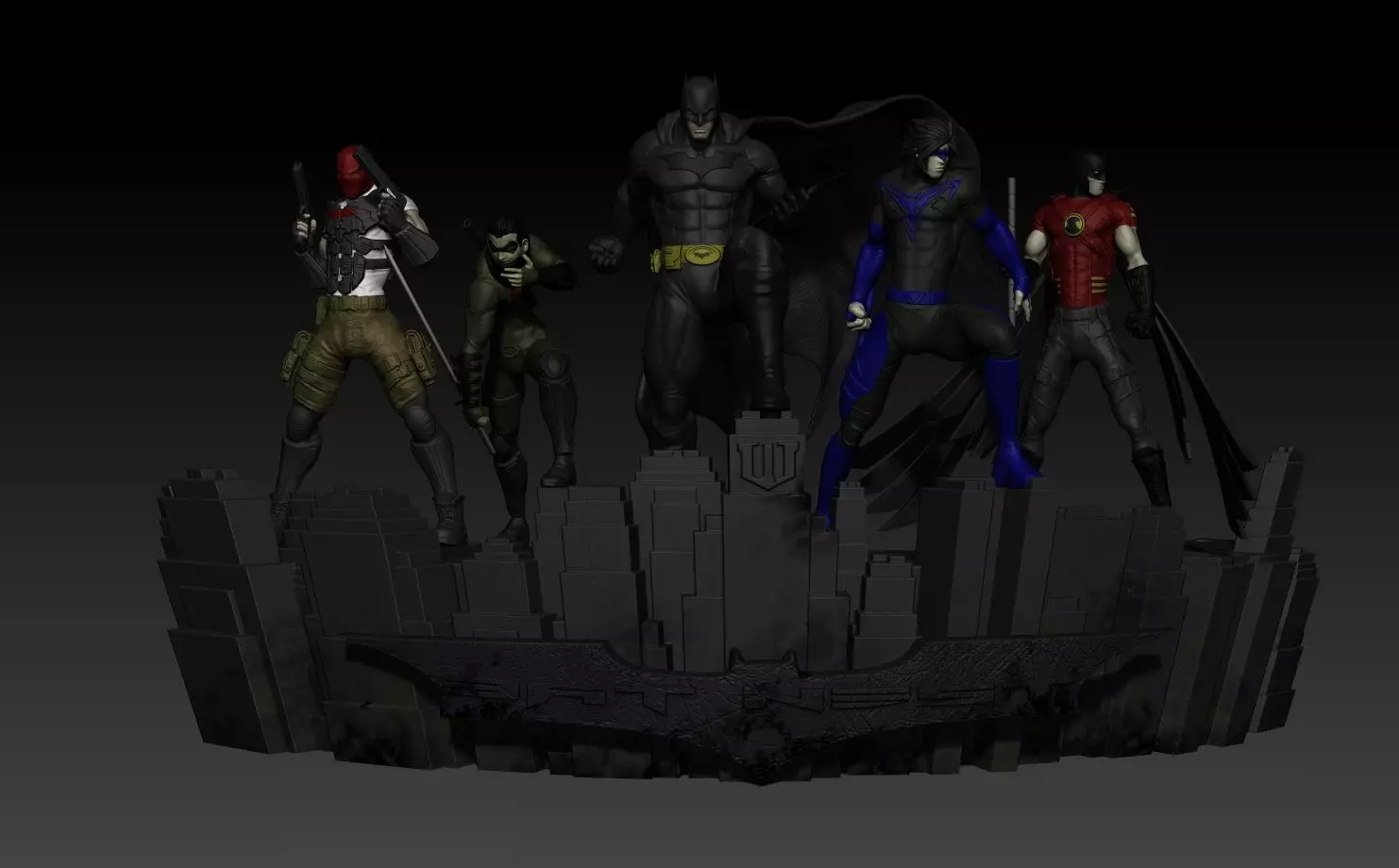 Bat Nest Batman Nightwing Red Hood Red Robin Demian Wayne 3D print model_0