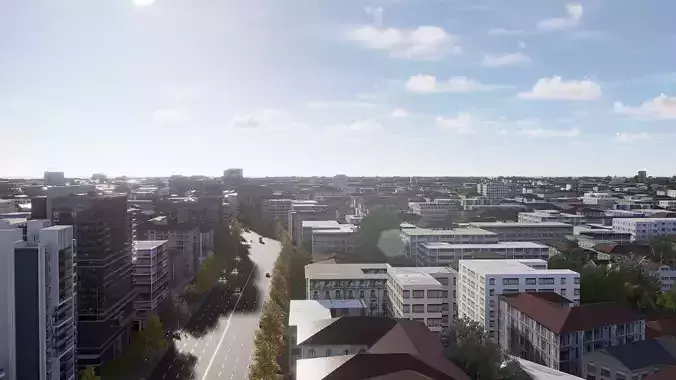 City  Low-poly 3D model