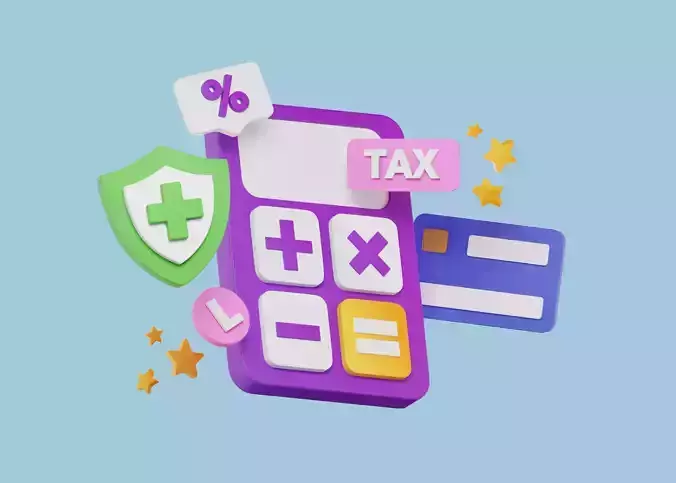 Cartoon Healthy Tax 3D Illustration Low-poly 3D model