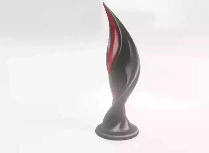 Artistic Sculpture in Striking Black and Red 