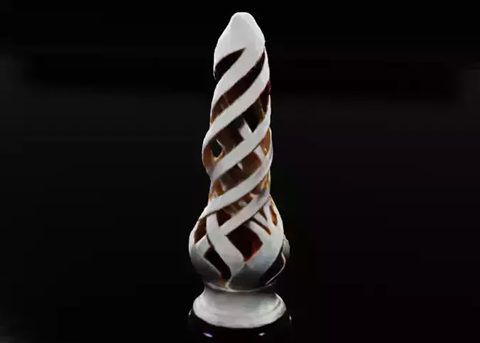 Minimalist Cylinder Sculpture with White Accents