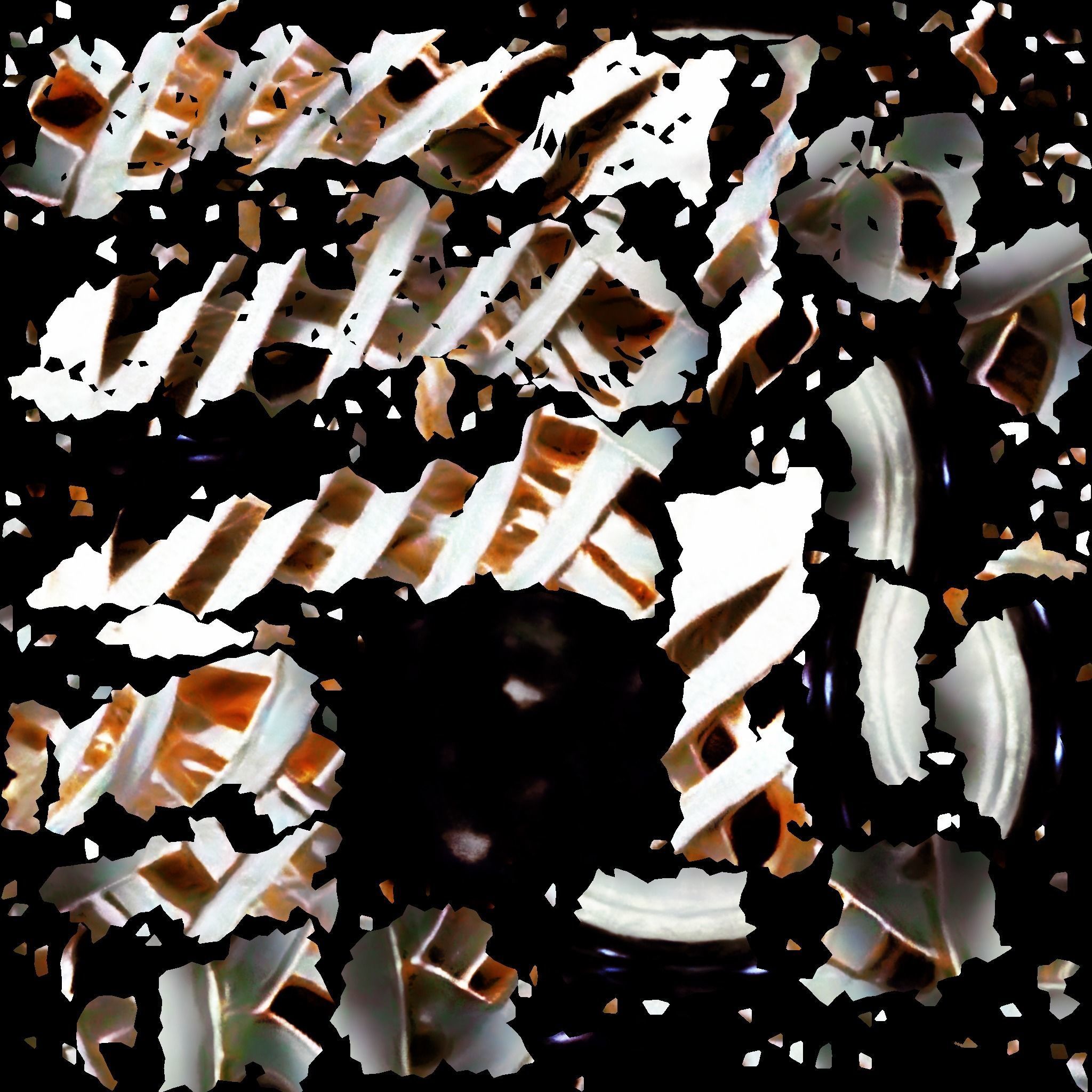 Minimalist Cylinder Sculpture with White Accents Low-poly 3D model_1