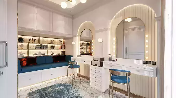 Studio MakeUp Salon Blender - Fbx  - Obj 