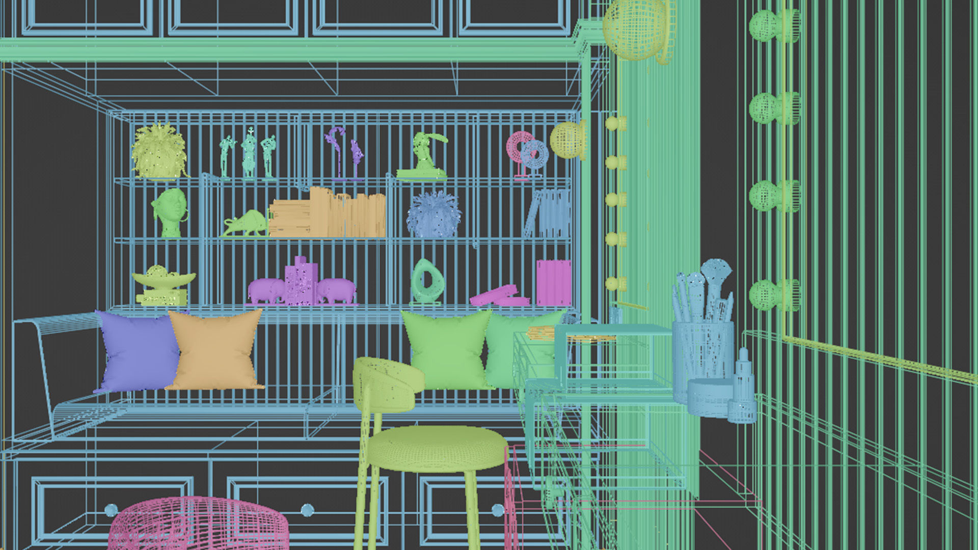 Studio MakeUp Salon Blender - Fbx - Obj 3D model_8