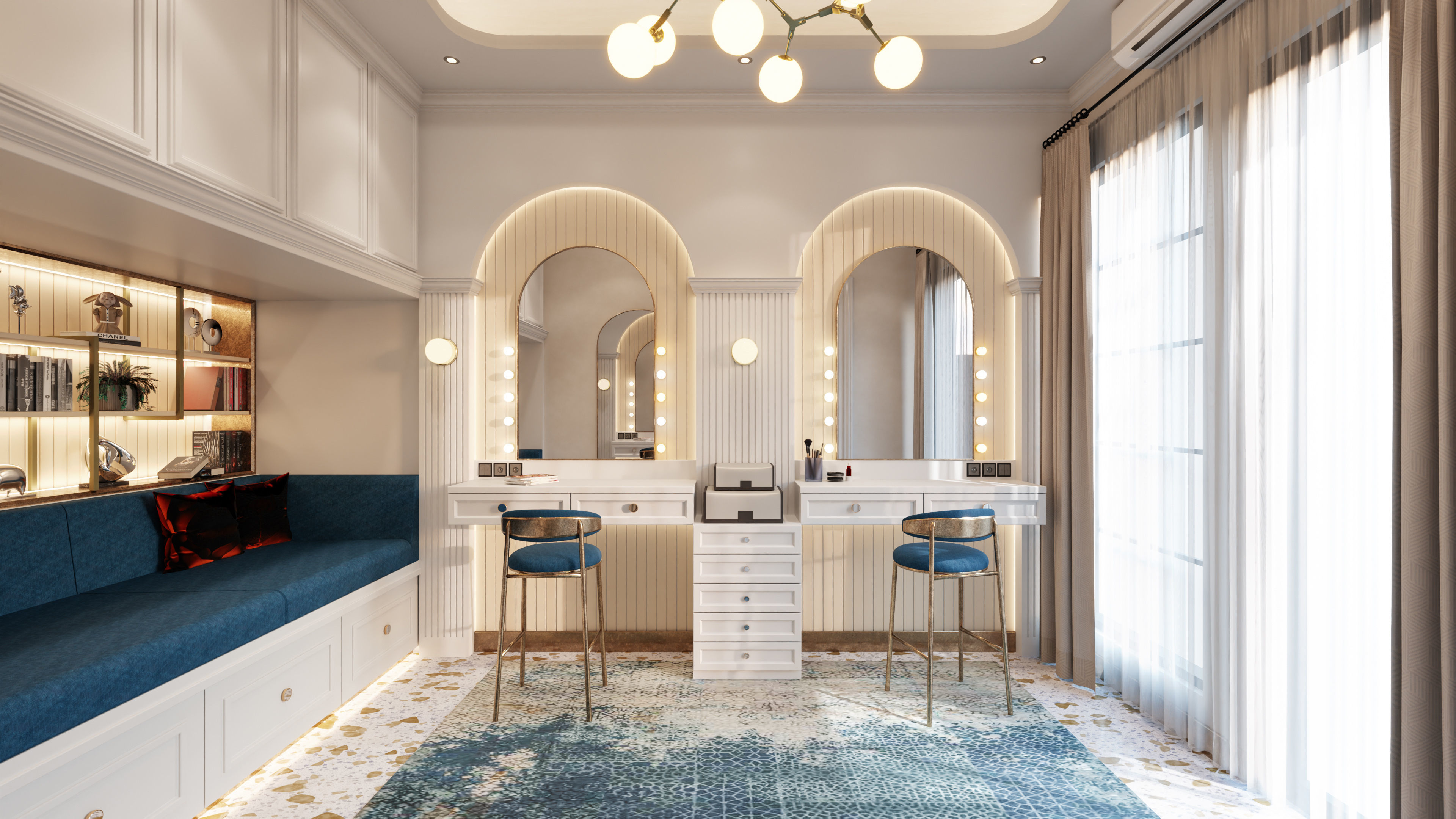 Studio MakeUp Salon Blender - Fbx - Obj 3D model_1